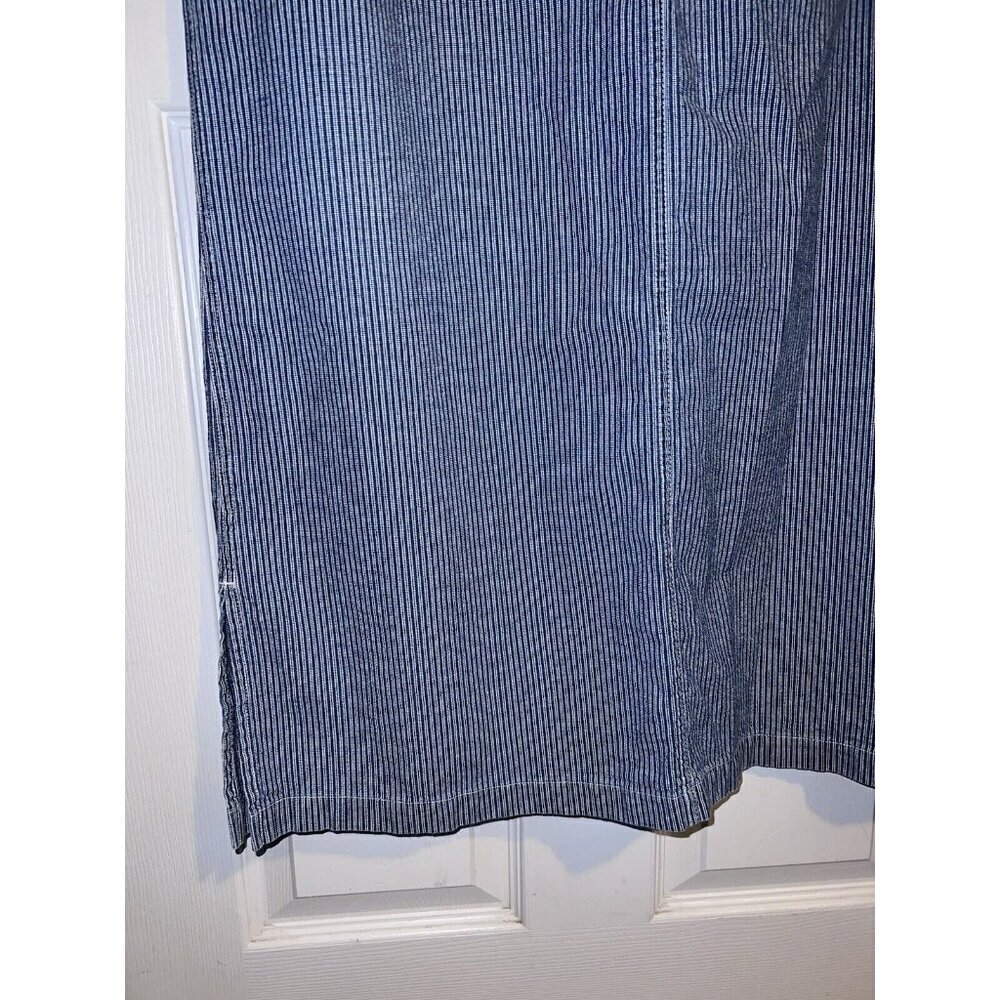 ERIKA & CO. Y2K Denim Thin Stripe Dungarees Maxi Jumper Dress Sz L - Picture 12 of 13